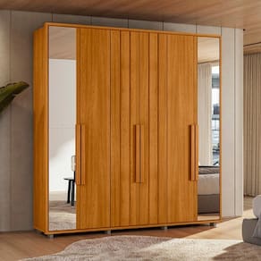 Guarda-roupa Mdf Casal 02 Portas com Espelhos Portinari Cinamomo