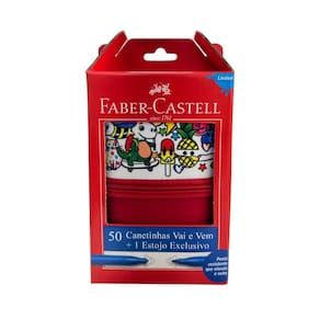 Canetinha Vai E Vem 50 Cores Com Estojo Exclusivo Faber Castell