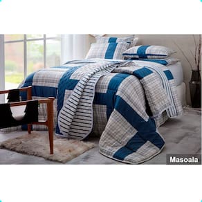 Jogo De Cama Casal Duplo 4 peças Masoala 250x220cm 140 Fios Realce Premium Sultan