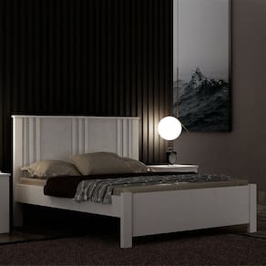 Cama Casal Milano, para Colchão no Tamanho 1,38x1,88 Cm Branco