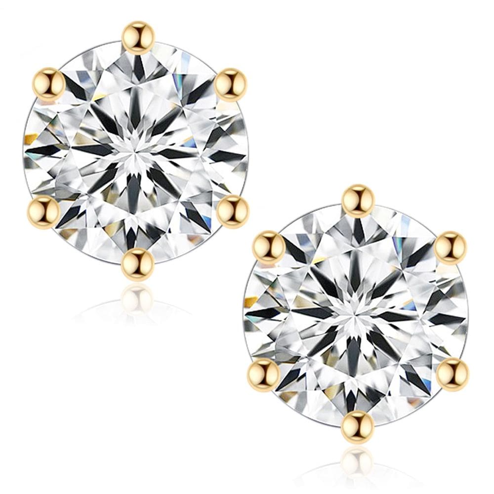 Brincos SecreTalk Moissanite 2 quilates C6P D cor prata