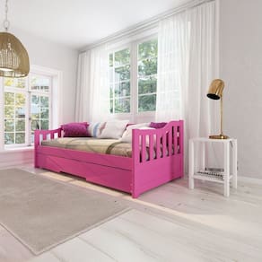 Bicama Solteiro American Estilo Sofá em Madeira Maciça Rosa