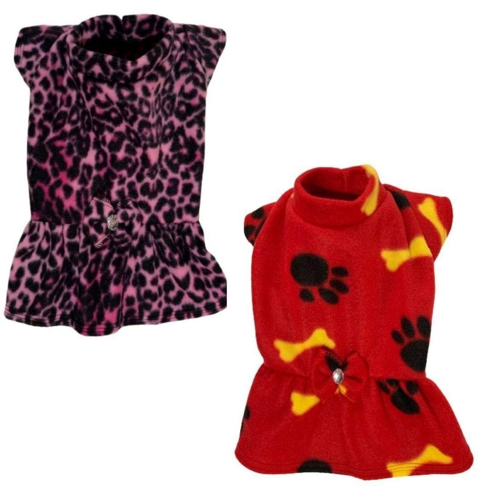 Kit 2 Roupa De Inverno Para Cães E Gatos - Vestido Soft Eg