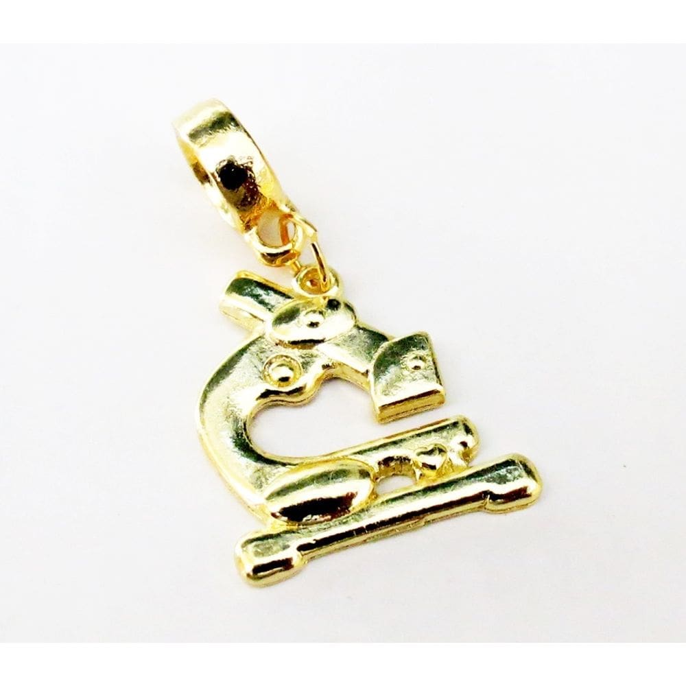 Berloque Biomedicina Pesquisa Folheado A Ouro 18k