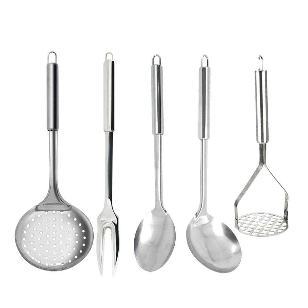 Conjunto de Utensílios Para Servir 5 Peças Aço Inox 32cm - Tuut