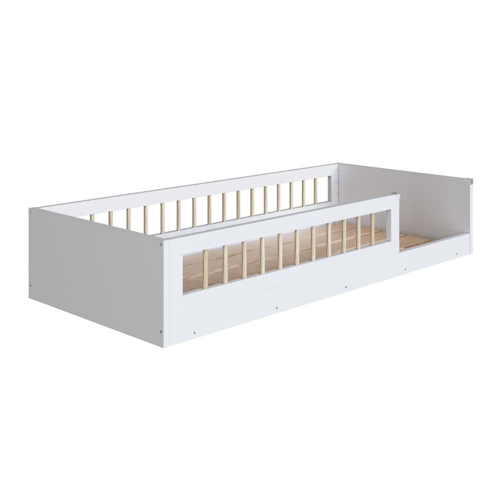 Cama Montessoriana Infantil Solteiro Affetto AFT015BCBC 188x78cm Branco - Completa Móveis