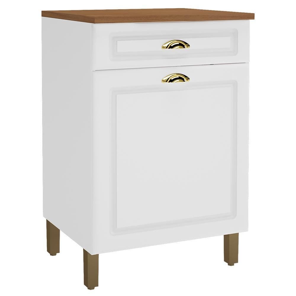 Balcão de Cozinha Firenze 60cm 1 Porta e 1 Gaveta com Tampo MDF - Indékes