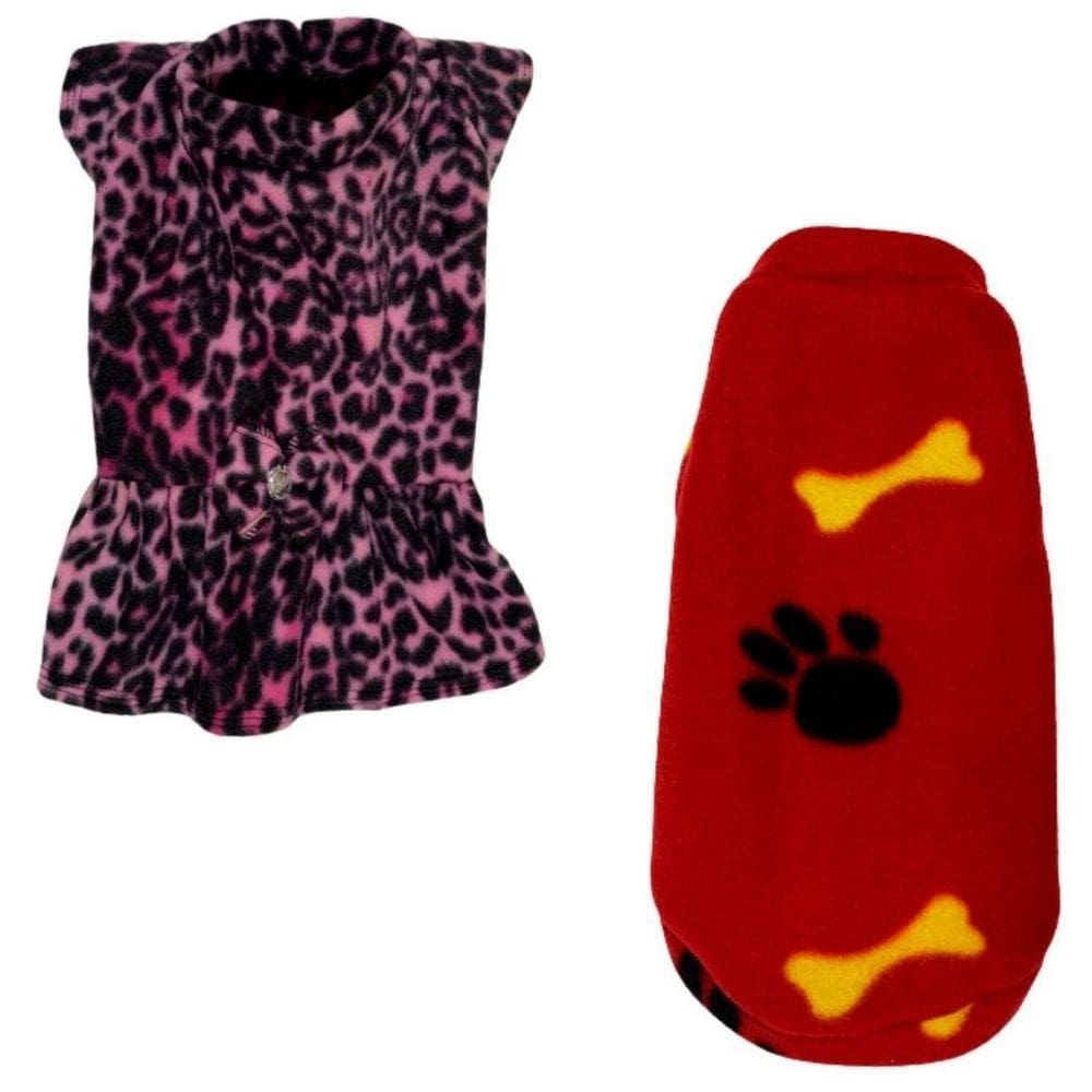 Kit 2 Roupas De Inverno Para Cães E Gato Vestido E Capa P