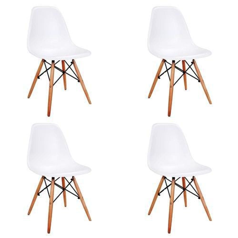 Kit 4 Cadeiras Charles Eames Eifel Branca