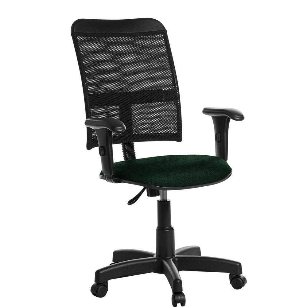 Cadeira De Escritório Giratória Tela Com Braço Verde Rcp