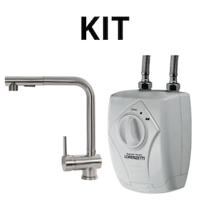 Kit Torneira Monocomando Escovada Extensível Cozinha + Aquecedor Lorenzetti Versátil 127V