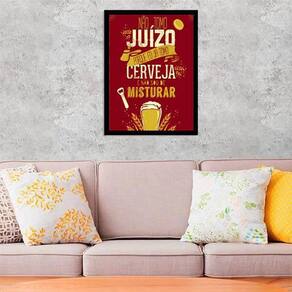 Quadro Decorativo Não Tomo Juízo Tomo Cerveja 34x23cm