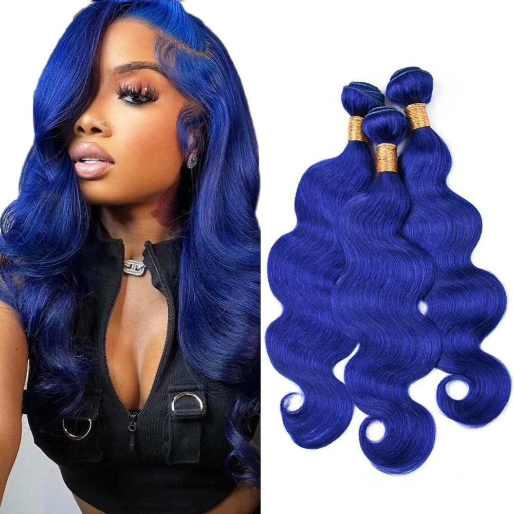 Pacotes de cabelo GveoxVO Body Wave Blue 8A Peruvian Virgin