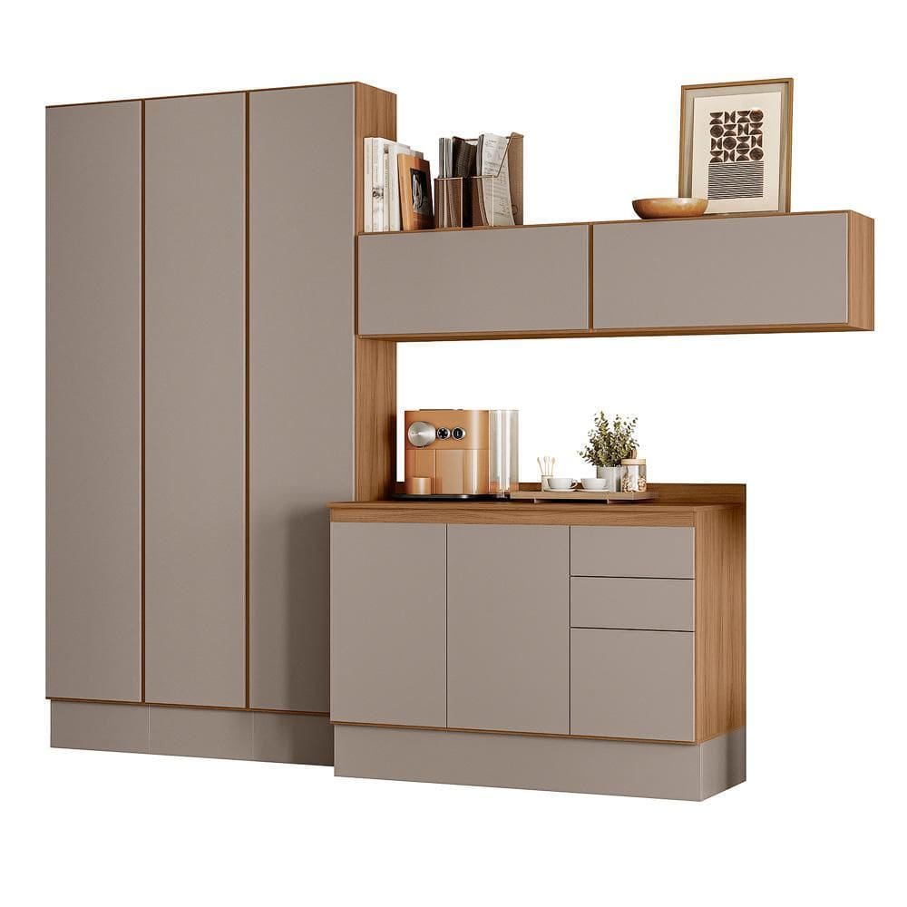 Escritório Modulado Acácia Touch 6 Peças - Nicioli