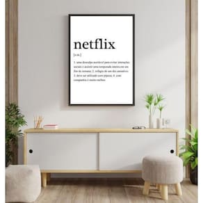 Quadro Significado Netflix 60X40Cm Moldura Preta