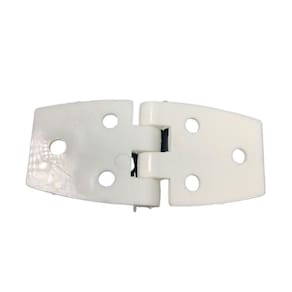 Dobradiça 6 Furos 8Mm Branco Nylon Náutico Silver
