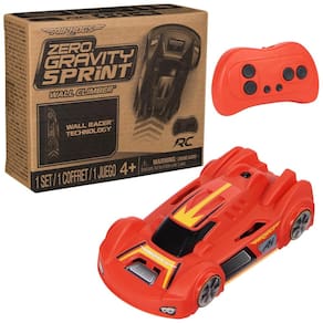 Air Hogs Zero Gravity Sprint RC Car Wall Climber Vermelho Recarregável via USB, Brinquedo Indoor para Crianças a partir de 4 anos