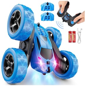 Mini Carro de Controle Remoto QUNREDA, Brinquedo RC para Crianças de 6 a 12 anos, Carro de Acrobacias 4x4 com Luzes de LED, Giros de 360°,