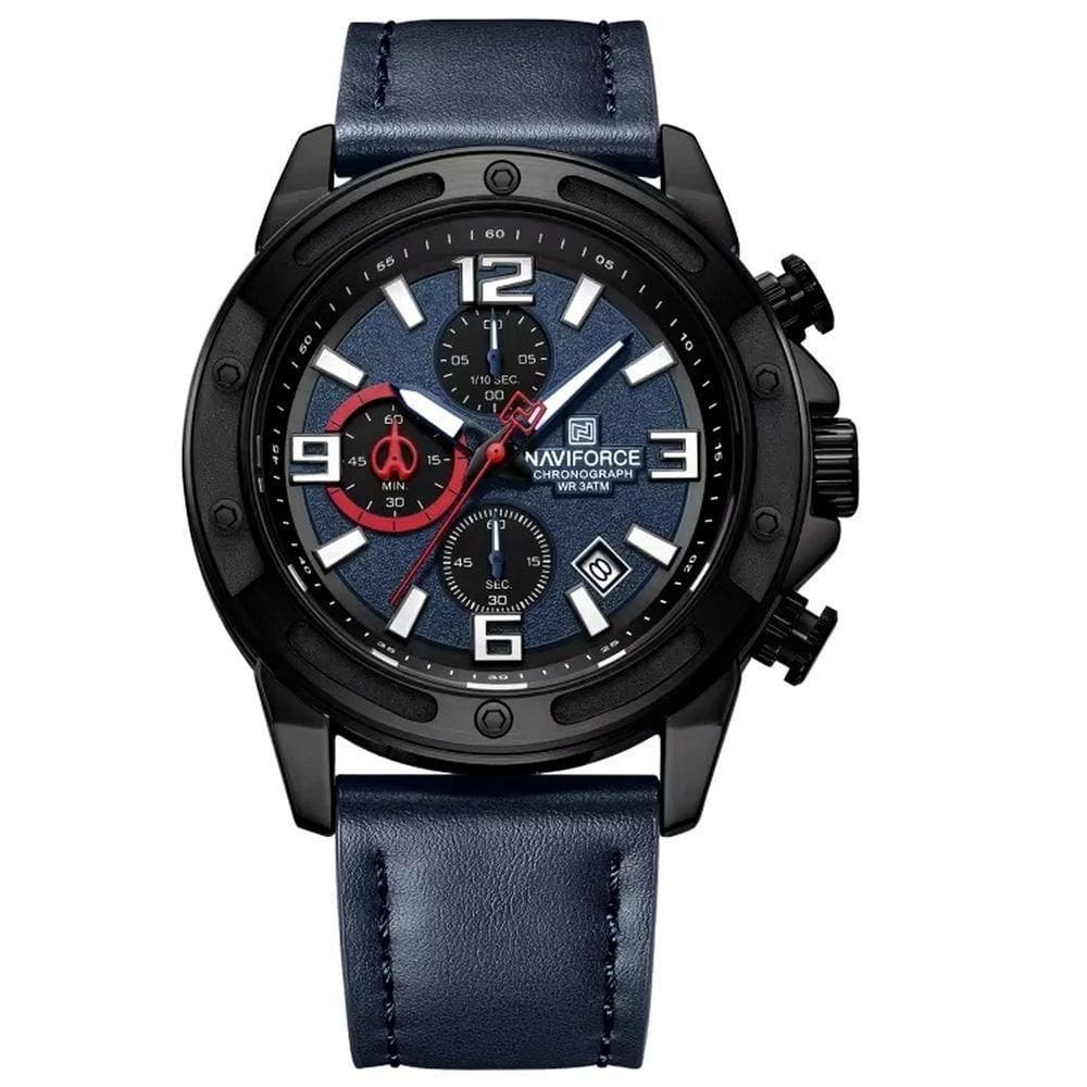 Relógio De Quartzo Masculino Multifuncional Com Cronógrafo à Prova D`água 3atm Azul