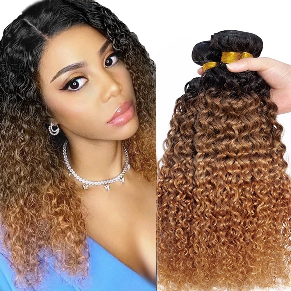 #30 Pacotes de cabelo humano Water Wave T1B/4/30 Ombre Brown 24 cm x3