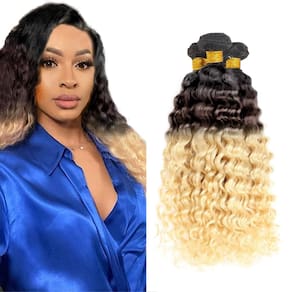 Pacotes de cabelo CnumGunm T1B/4/613 Brown Curly Wave 26 cm 3 x 26 cm