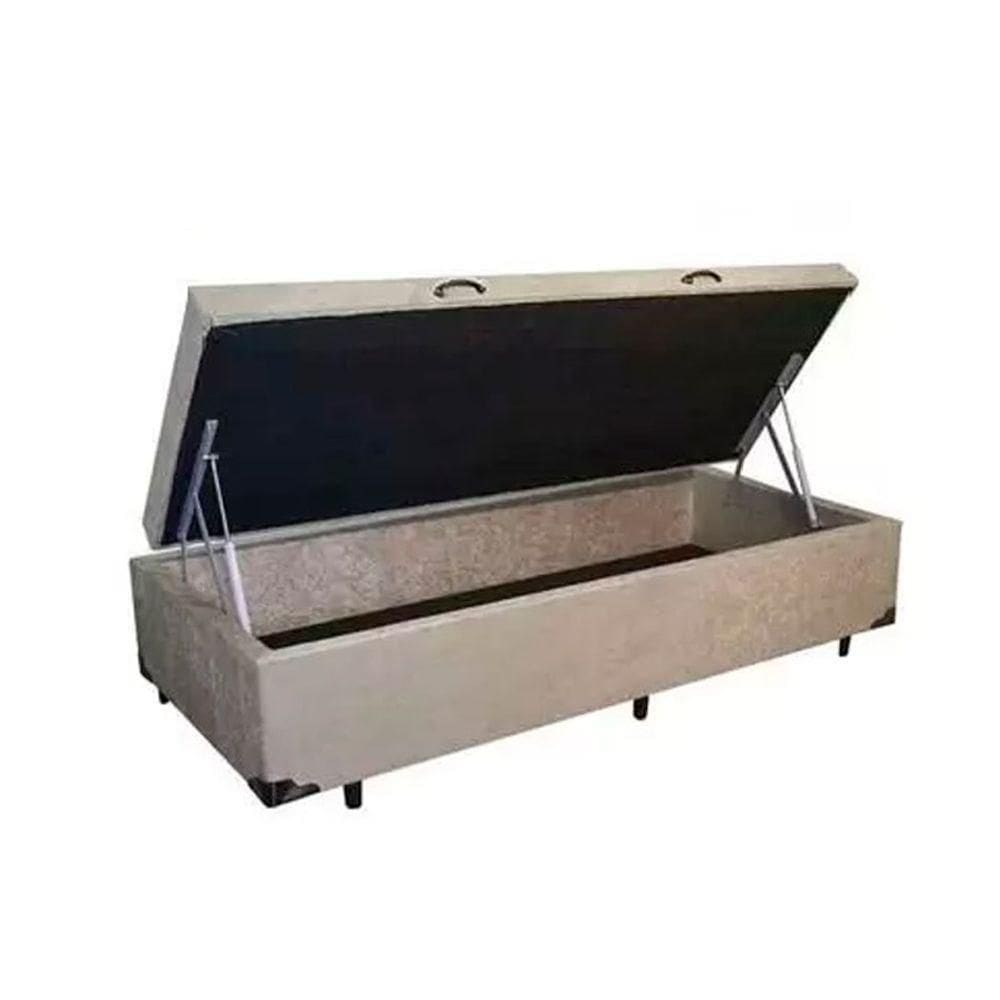 Cama Baú Solteiro 88 Bello - Suede Bege