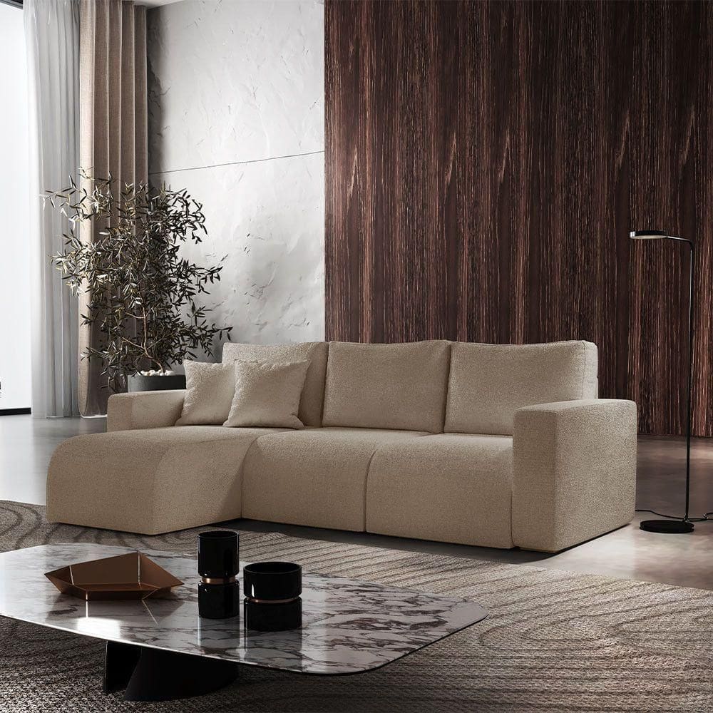 Sofá Living 90cm + 90cm Mais Chaise Esquerdo Meu Sofá Online A226 Linho Bege