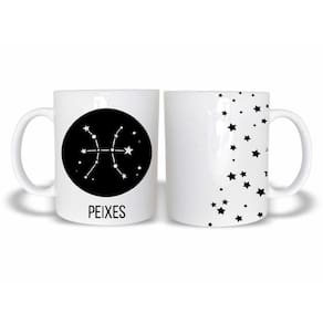 Caneca Signo Peixes 325Ml Cerâmica