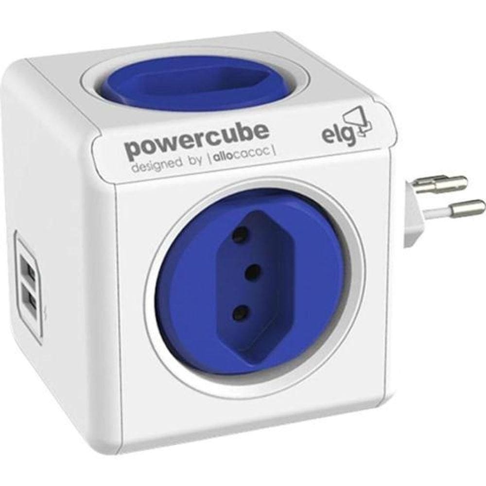 Adaptador Benjamim Múltiplo Com Usb Powercube Pwc-r5 Bivolt Elg [f002]