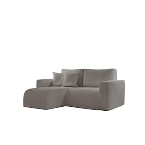 Sofá Living 100cm Chaise 90cm Lado Esquerdo Meu Sofá Online B026 Veludo Prata