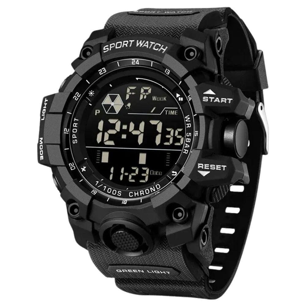 Relógio Eletrônico Masculino De Moda De Luxo Multifuncional 6229 Sanda Preto