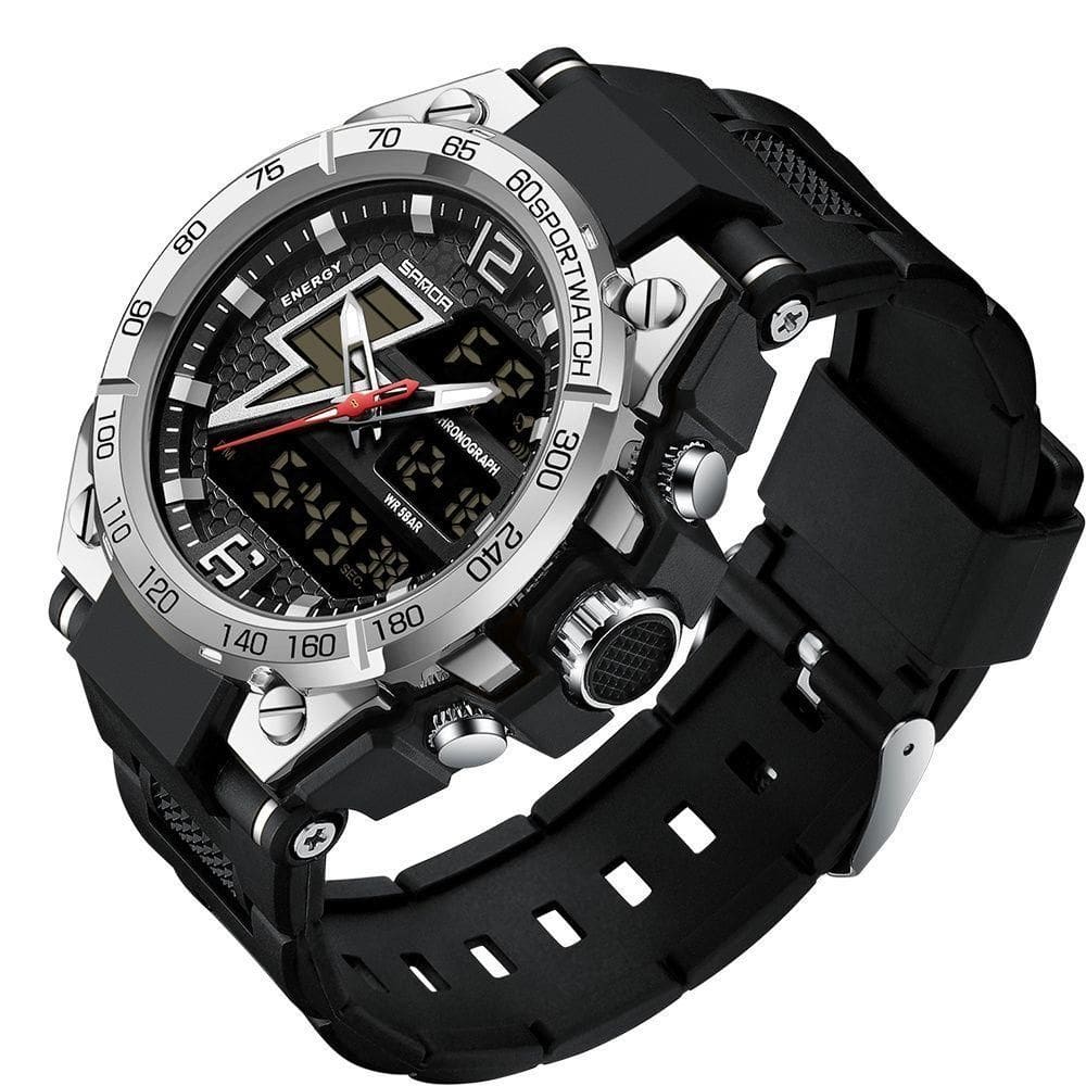 Relógio Masculino Militar Esportivo Digital à Prova D `água 6137 Preto Cinza