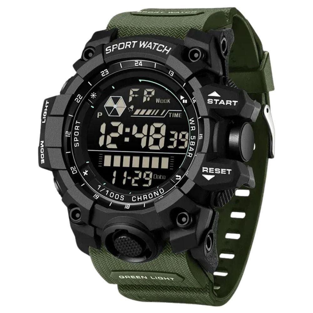 Relógio Eletrônico Masculino De Moda De Luxo Multifuncional 6229 Sanda Verde