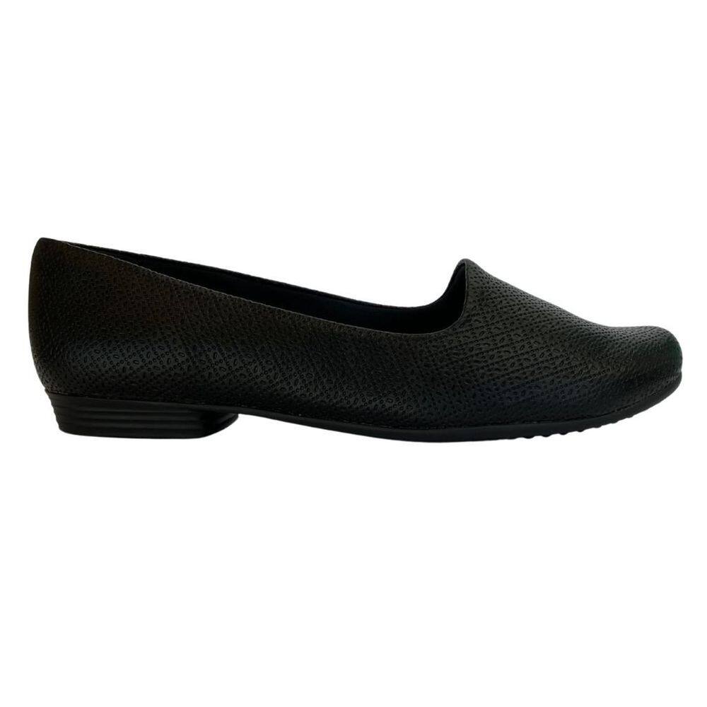 Sapatilha Piccadilly 250132 Feminino Preto pontilhado salto baixo