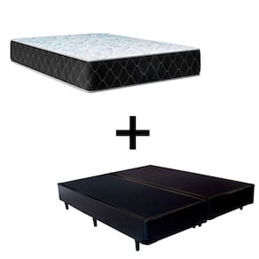Cama King 193 Tecido Sintético Preto Com Colchão Marrocos - Poliéster - Espuma D33 30cm