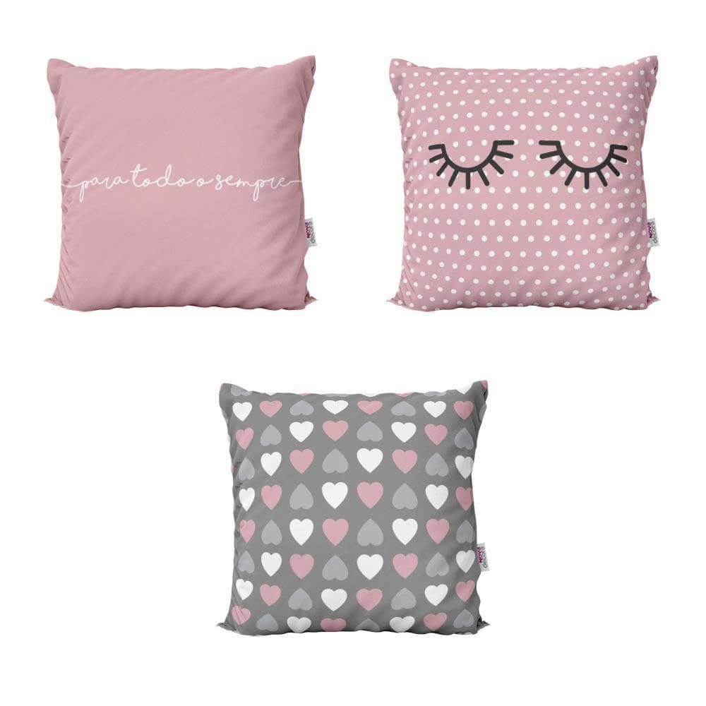 Almofadas Decorativas Rosa Para Todo O Sempre 40X40