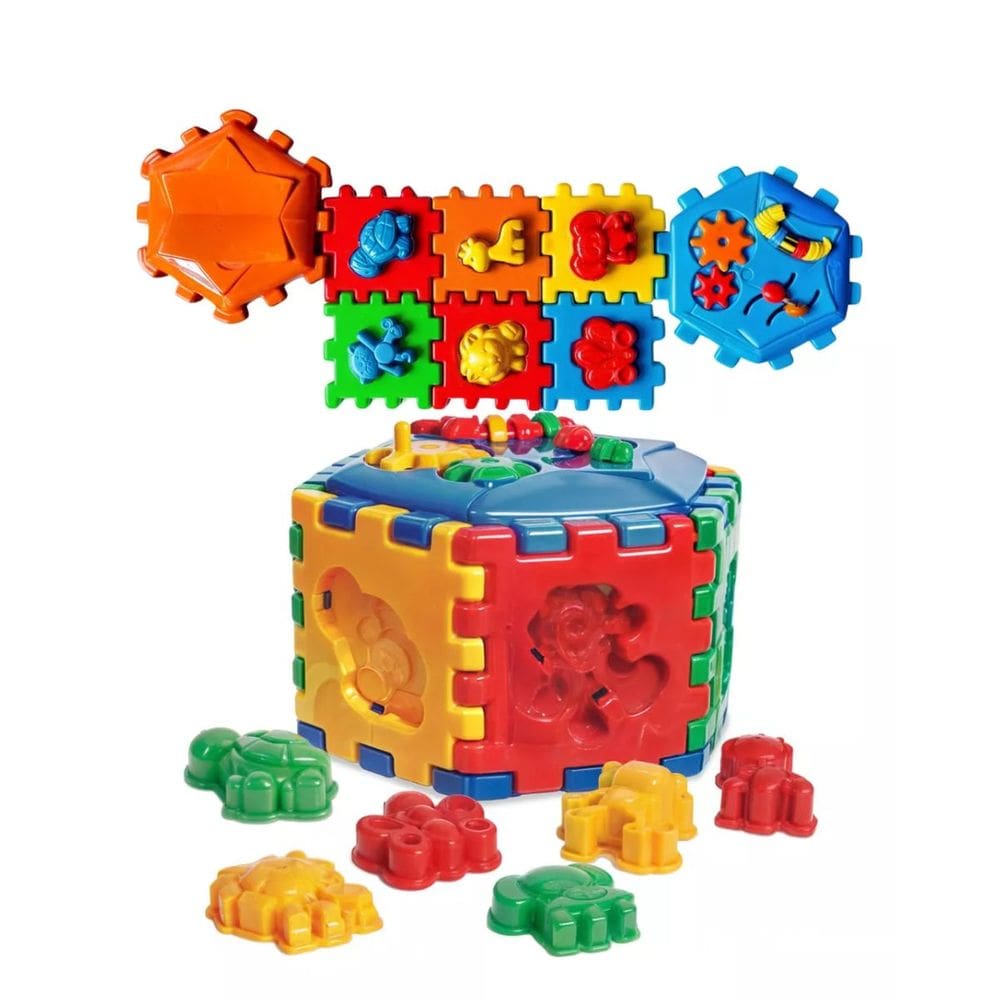 Cubo Interativo Educativo Infantil, Brinquedo de Encaixe com Animais - SOLAPA