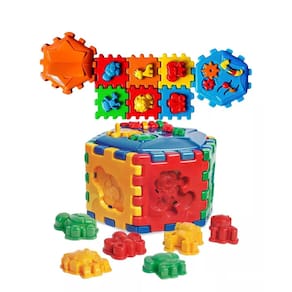 Cubo Interativo Educativo Infantil, Brinquedo de Encaixe com Animais - SOLAPA