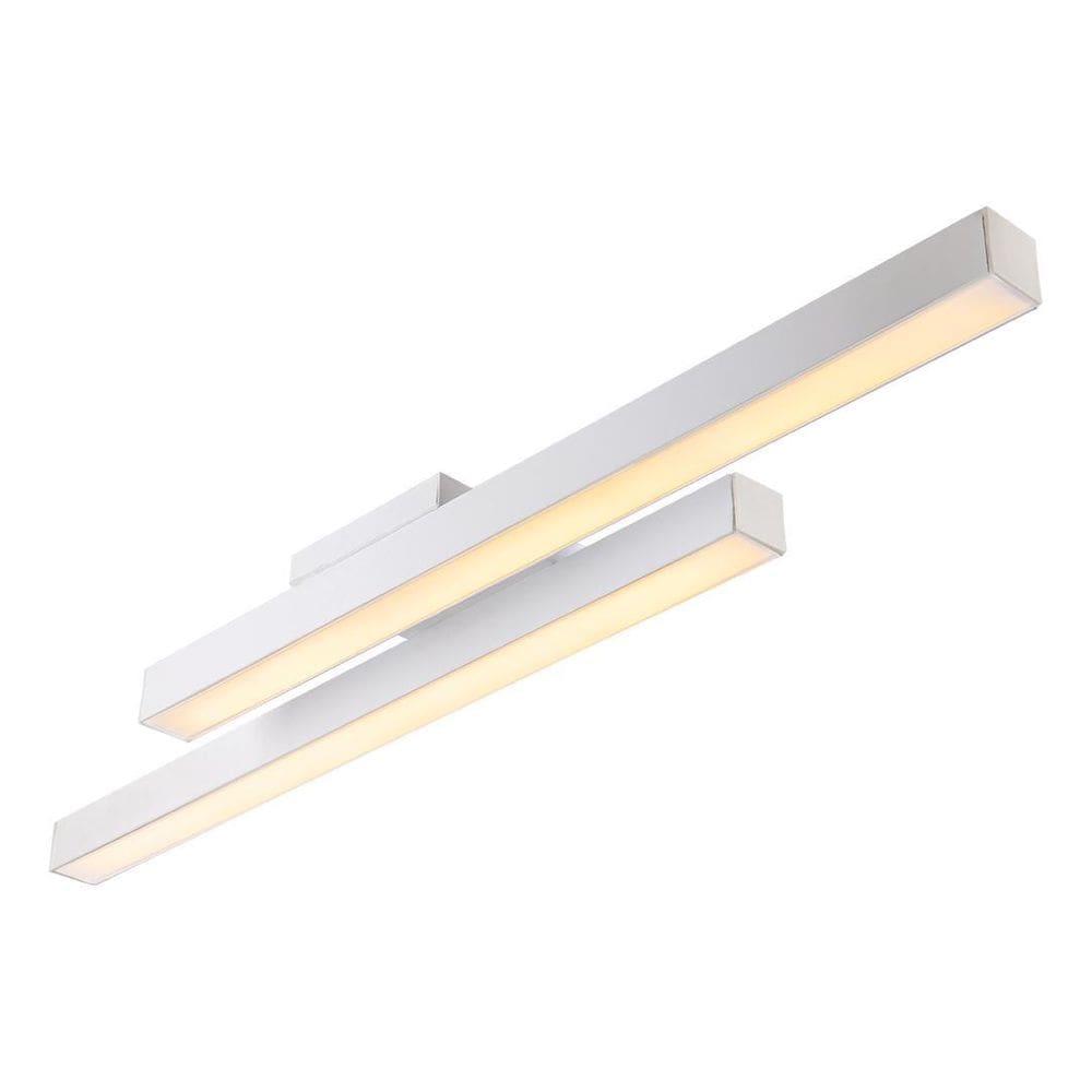 Lustre Led Linear Duplo Perfil Moderno Sala Escritório 36W