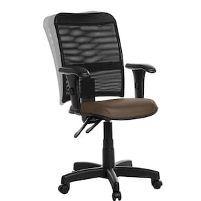 Cadeira De Escritório Ergonômica Tela Com Braço Marrom Rv