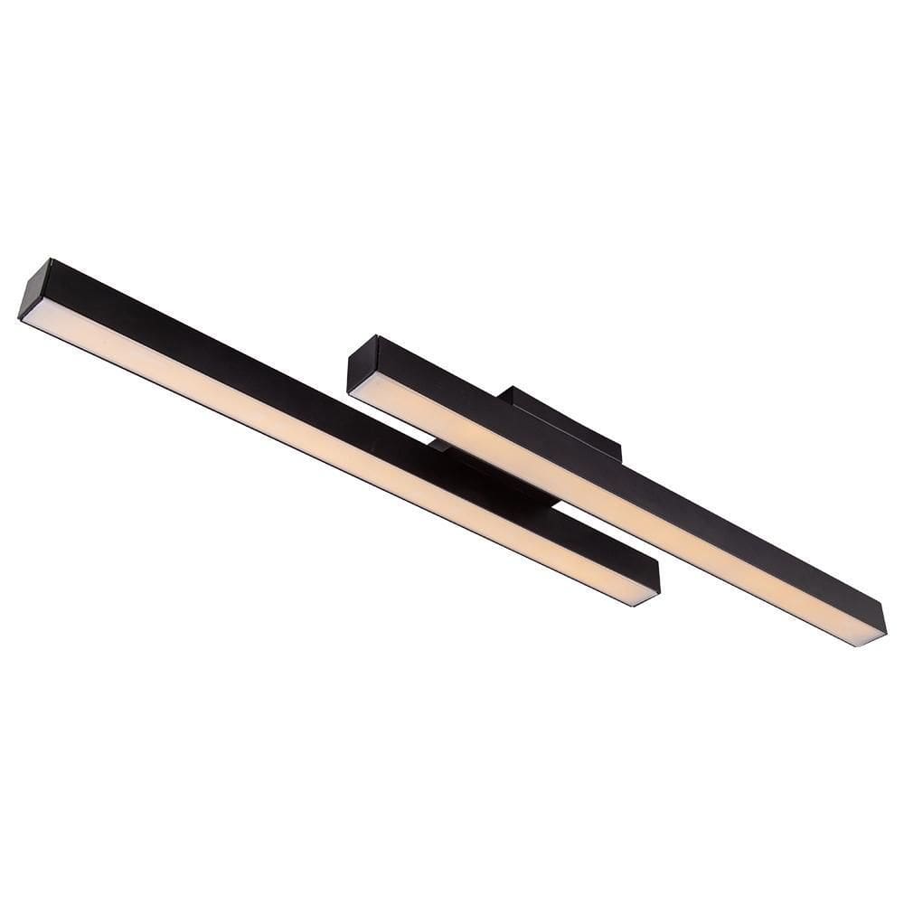 Lustre Led Linear Duplo Perfil Moderno Sala Escritório 36W
