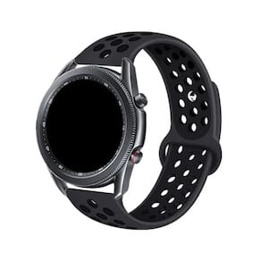 NERDCASE, Pulseira NK de Silicone, Compatível com Samsung Galaxy Watch, Pino 20mm, Preto