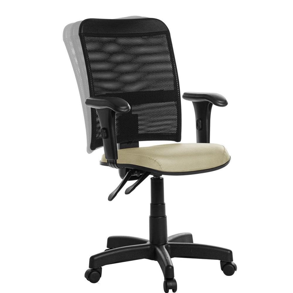 Cadeira De Escritório Ergonômica Tela Com Braço Bege Rce
