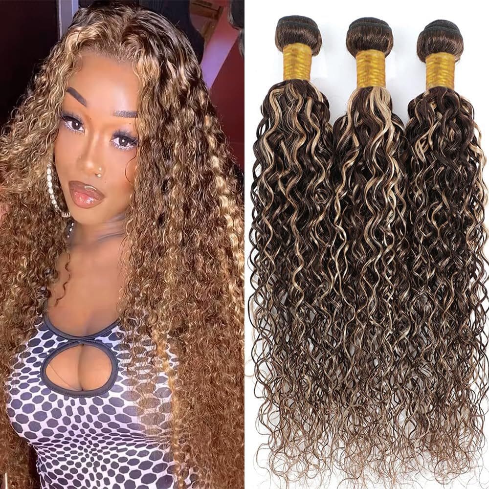 Hair Weave Dokksiiia Highlight Curly Wave P4/613 30cm-40cm