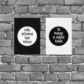 Kit 2 Placas Decorativas Frase Casal Humor 18X27Cm