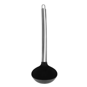 Concha De Silicone Preta Com Cabo De Metal.