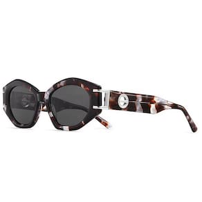 Óculos De Sol Polarizado Feminino Design Cateyes Com Proteção Uv400 Moda Classica Vintage Mescla