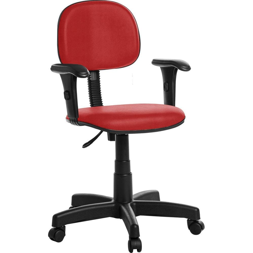Cadeira De Escritório Secretaria Com Braço Rce Cor Vermelho