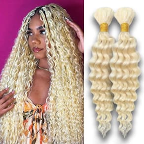 Volume de cabelo humano para trançar Heyloo Hey 18 cm 100g 613 Blonde
