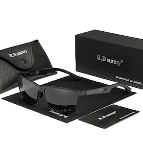 Óculos De Sol Polarizados Para Homens E Mulheres Estilo Retangulares Design Piloto Uv400 Preto
